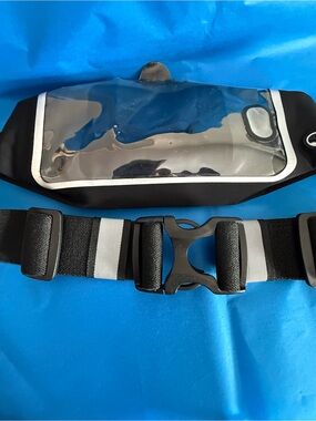 Black Waterproof Running Belt with Clear Phone Window